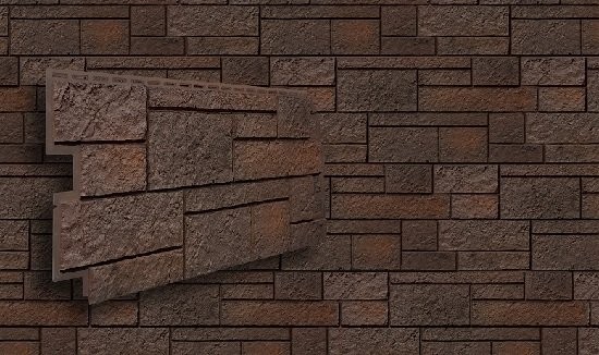 Фасадная панель VOX Sandstone (Сандстоун) в темно-коричневом цвете купить в Казани