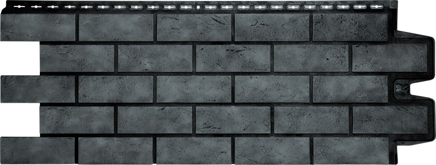 Фасадная панель Grand Line, Состаренный кирпич Design Plus, Антрацит с черным швом купить в Казани