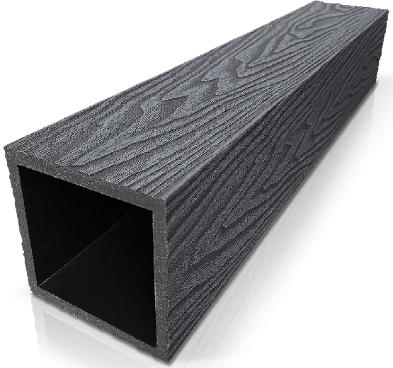 Столб ДПК 3D GardenParkett с текстурой дерева в цвете Графит купить в Казани