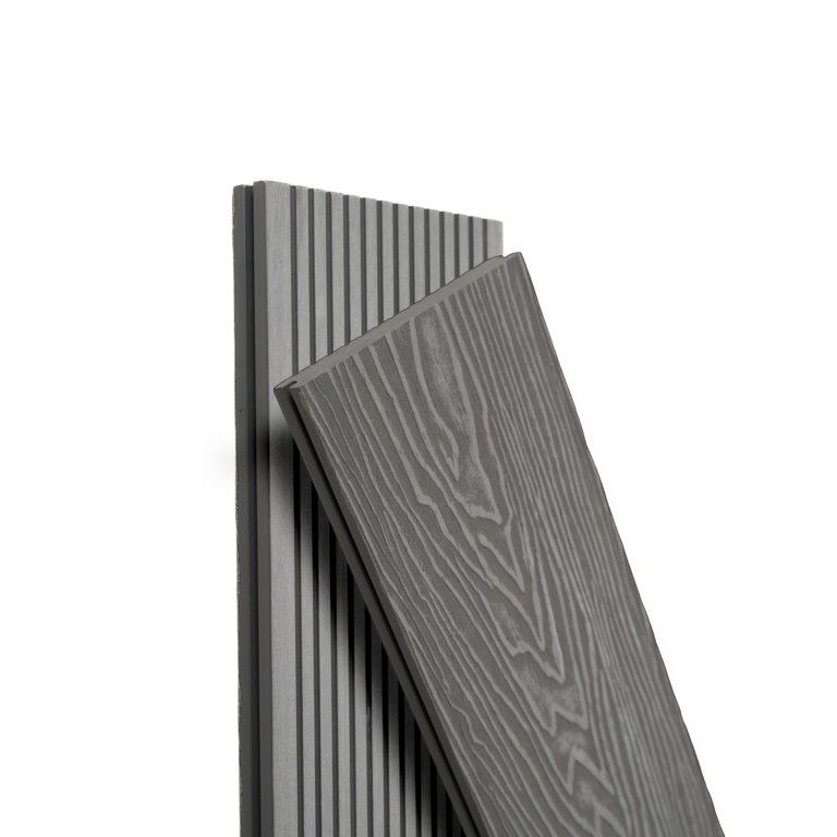 Террасная доска Экодекинг Топ полнотелая, Серый купить в Казани