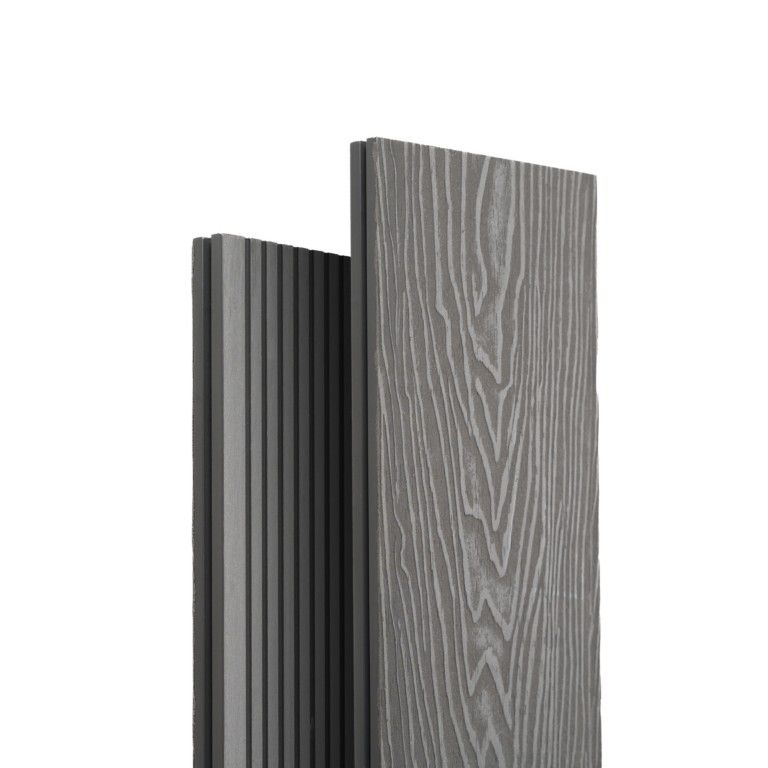 Террасная доска Экодекинг Топ полнотелая, Серый купить в Казани