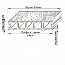 Террасная доска ДПК GardenParkett Табула, Графит