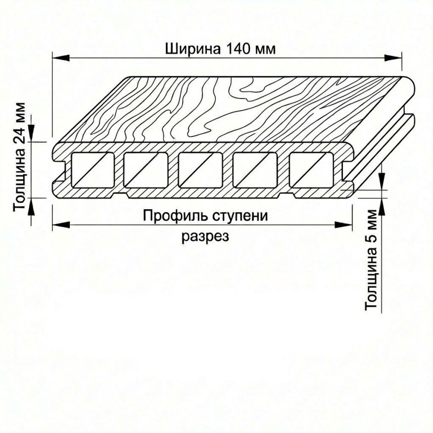 Террасная доска ДПК GardenParkett Табула, Венге купить в Казани
