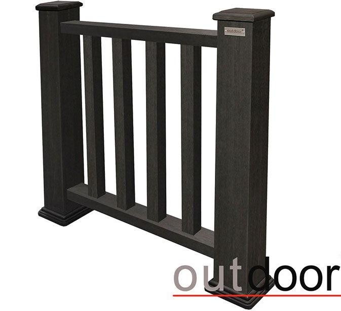 Ограждение из ДПК Outdoor Classic 3D STORM черного цвета купить в Казани