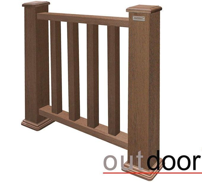Ограждение из ДПК Outdoor Classic 3D STORM в коричневом миксе. купить в Казани