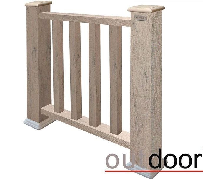 Ограждение из ДПК Outdoor Классик 3D STORM в сером миксе купить в Казани