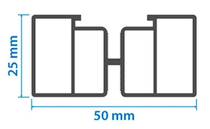 Алюминиевая несущая лага KRONEX 50x25x3000 мм купить в Казани