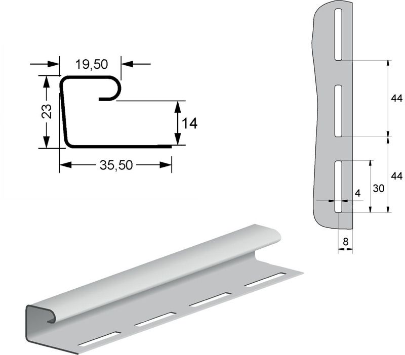 J-Профиль Grand Line В цвете Темный дуб купить в Казани
