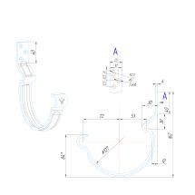 Крюк короткий усиленный модернизированный с комплектом крепления Aquasystem, PU MATT, RAL 8017 Темно Коричневый 125/90