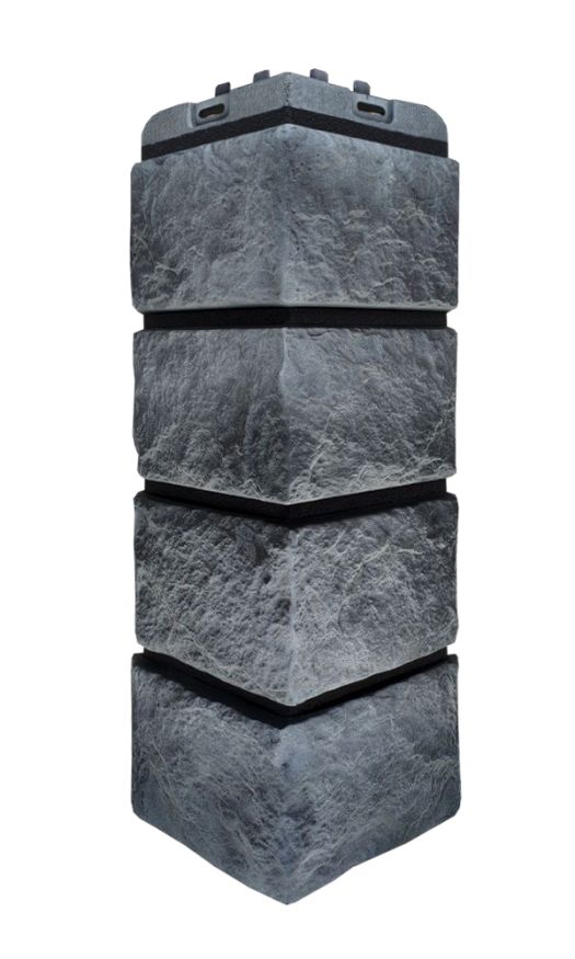 Угол наружный Grand Line, Колотый Камень Design Plus, Антрацит (черный шов) купить в Казани
