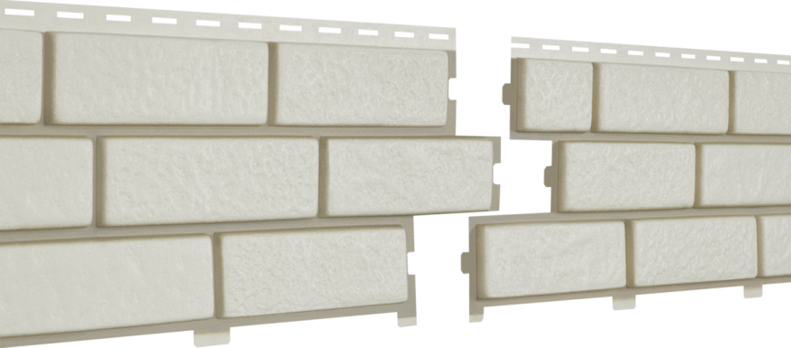 Фасадные панели Ю-Пласт, Стоун Хаус Кирпич, Белый с декорированным швом купить в Казани
