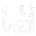Крюк длинный усиленный модернизированный с комплектом крепления Aquasystem, PU MATT, RAL 8017 Темно Коричневый 150/100 купить в Казани