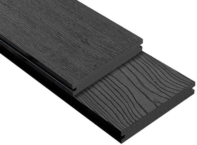 Террасная доска DPK Outdoor 3D полнотелая STORM/OCEAN BLACK черного цвета купить в Казани