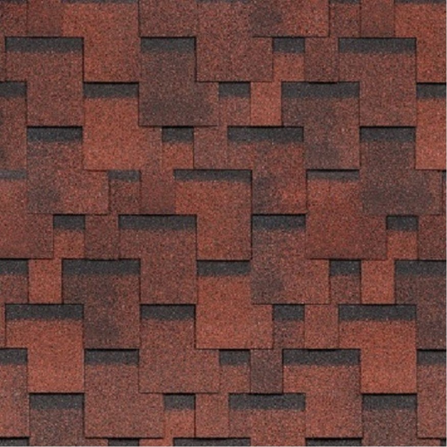 Гибкая черепица Shinglas, Финляндия, Аккорд, Красный цвет. купить в Казани