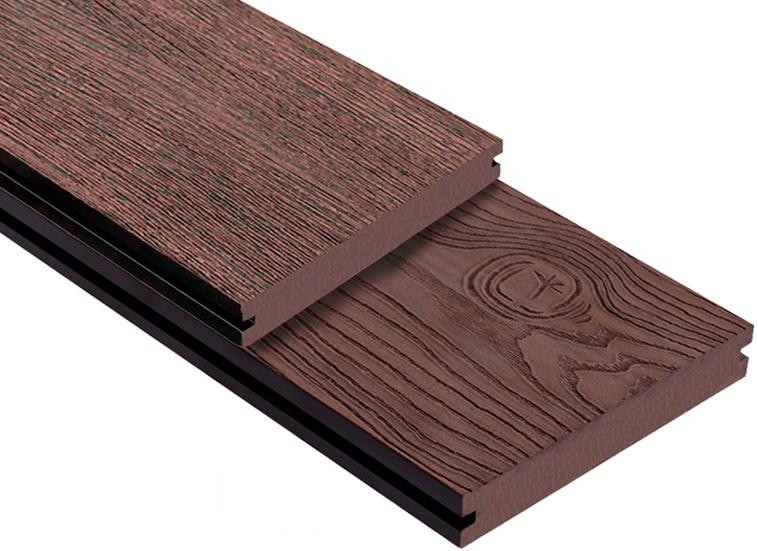 Террасная доска ДПК Outdoor 3D сплошная STORM/OCEAN BROWN коричневая смешанная купить в Казани